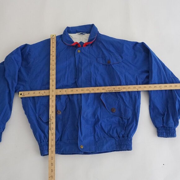Vintage Club International Blue Red Cotton Lined Zip Up Nautical Jacket Medium - Picture 3 of 11